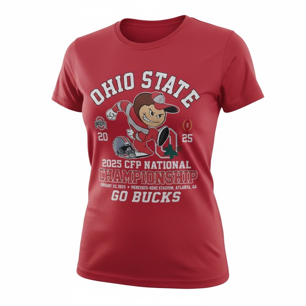 Next Level Apparel Women's Red Ohio State Championship Tee